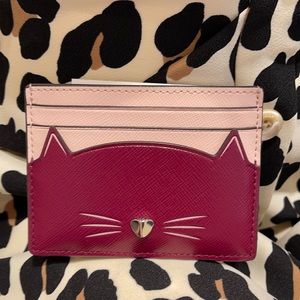 Kate Spade meow cat small slim cardholder
